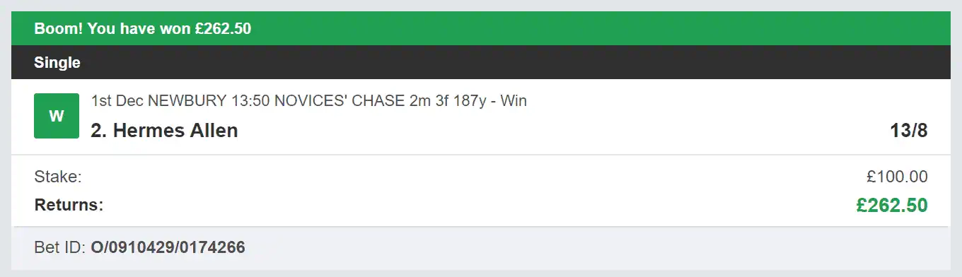 Best Racing Bets - Winner - 1 - 2023-12-01