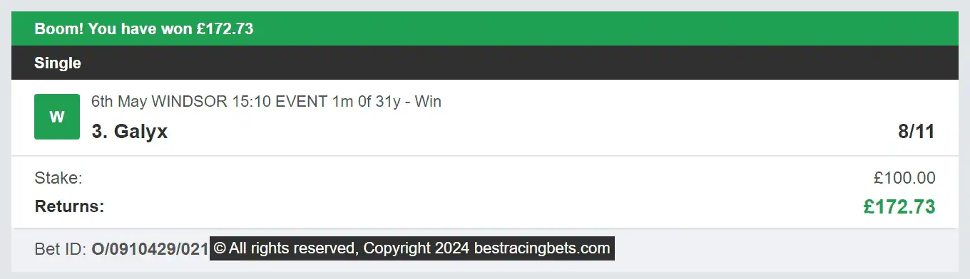 Best Racing Bets - Winner - 1 - 2024-05-06