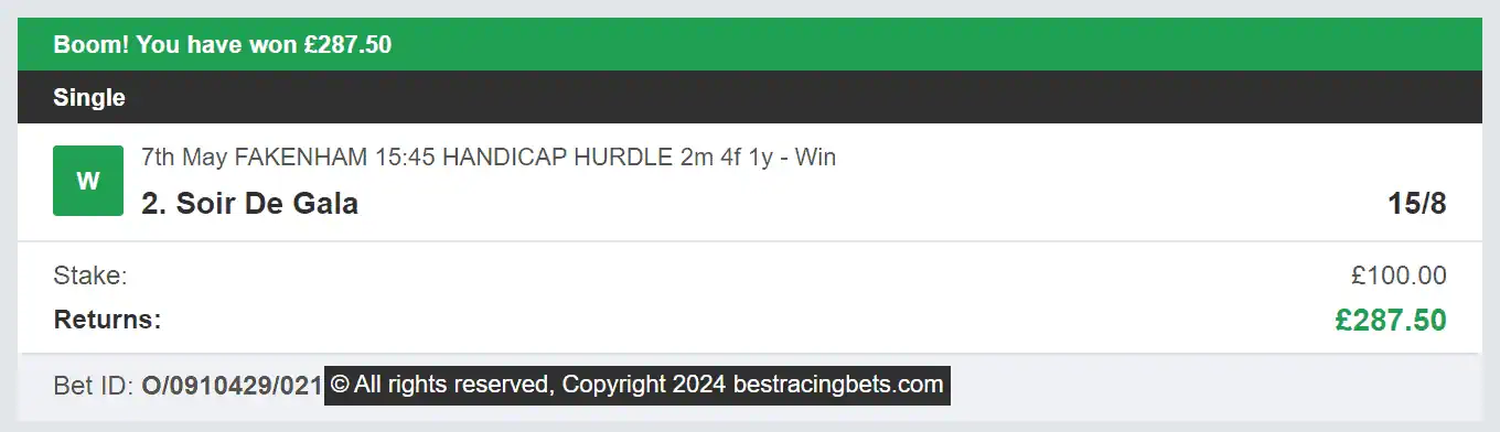Best Racing Bets - Winner - 1 - 2024-05-07
