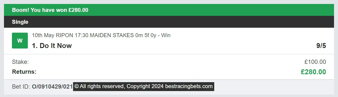 Best Racing Bets - Winner - 1 - 2024-05-10