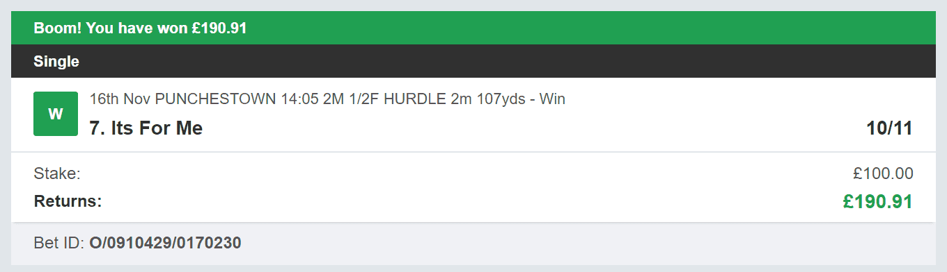 Best Racing Bets - Winner - 2 - 2023-11-16