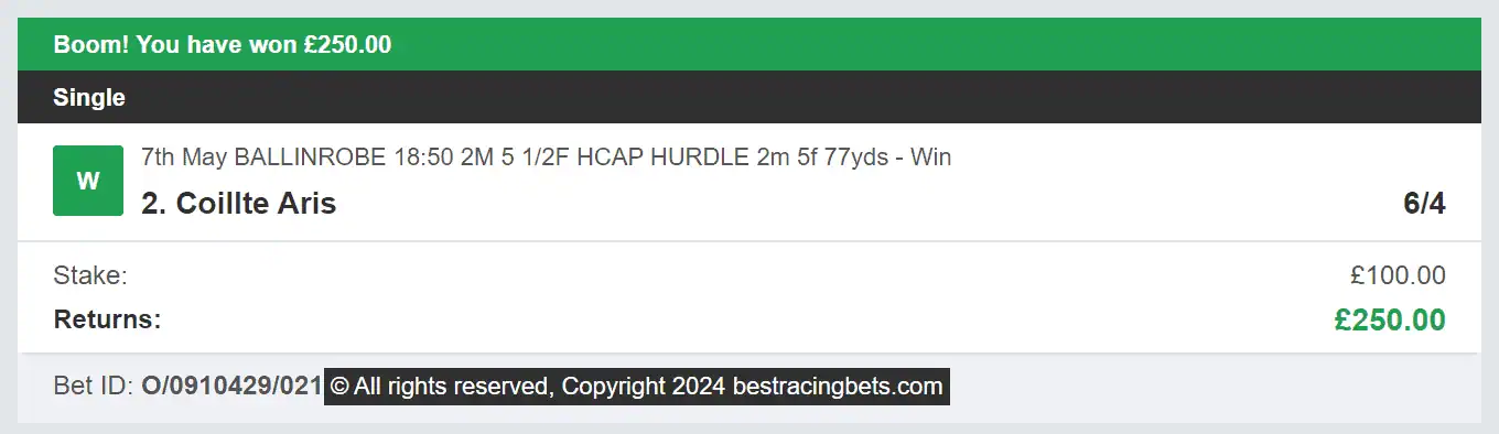 Best Racing Bets - Winner - 2 - 2024-05-07
