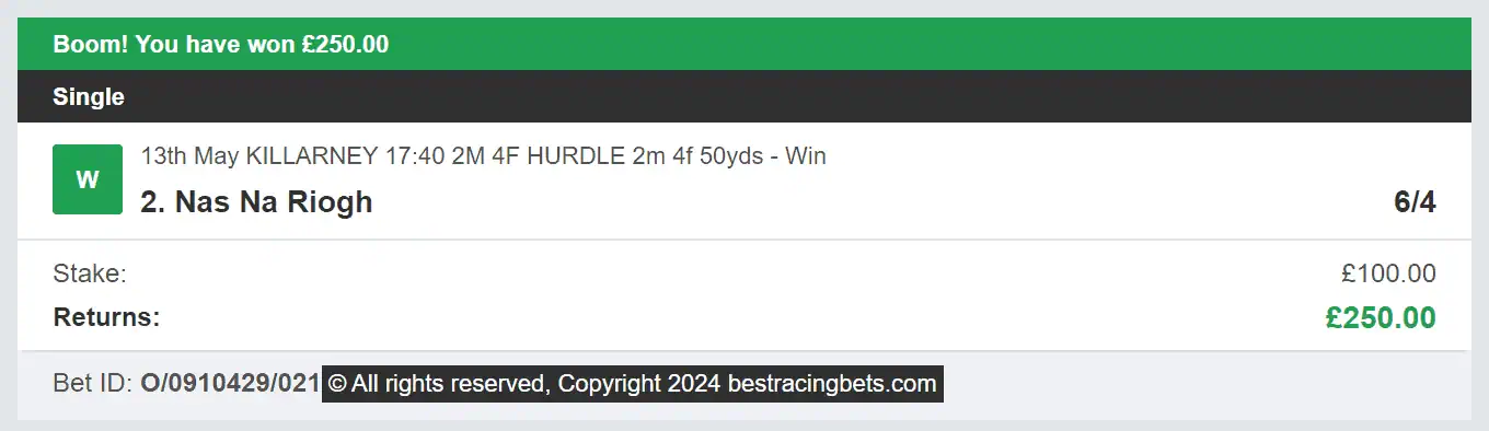 Best Racing Bets - Winner - 2 - 2024-05-13